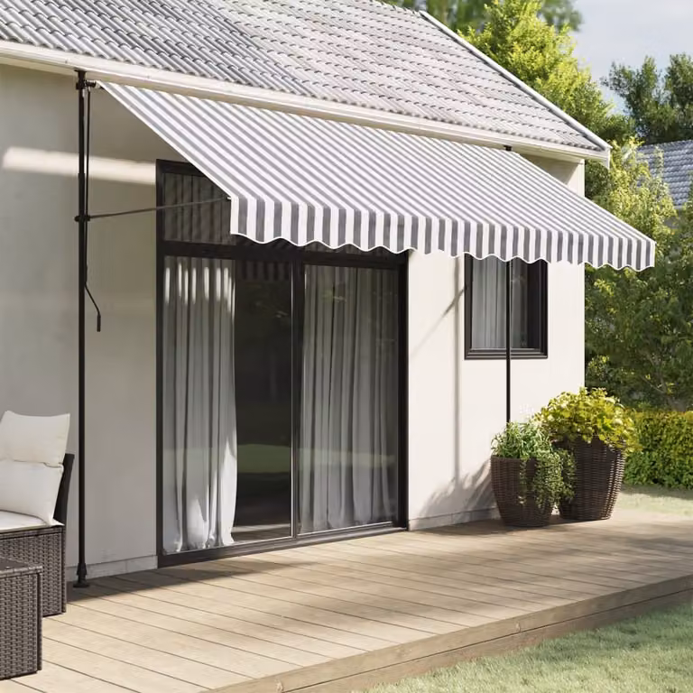 Ricambio Mantovana per Tenda da Sole vidaXL in Poliestere a Strisce Antracite e Bianche 330 cm