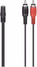 Cavetto adattatore Hama da Jack 3,5 mm a 2 RCA, nero, 0,1 m