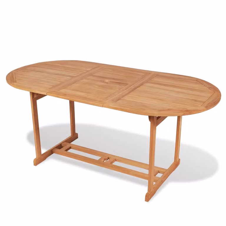 set da pranzo da giardino 7 pezzi con sedie pieghevoli in teak massiccio