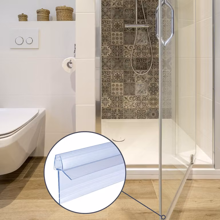 Guarnizione per doccia, 2 x 60 cm, adatta per cabine doccia, per vetri da 4 mm a 6 mm, idrorepellente