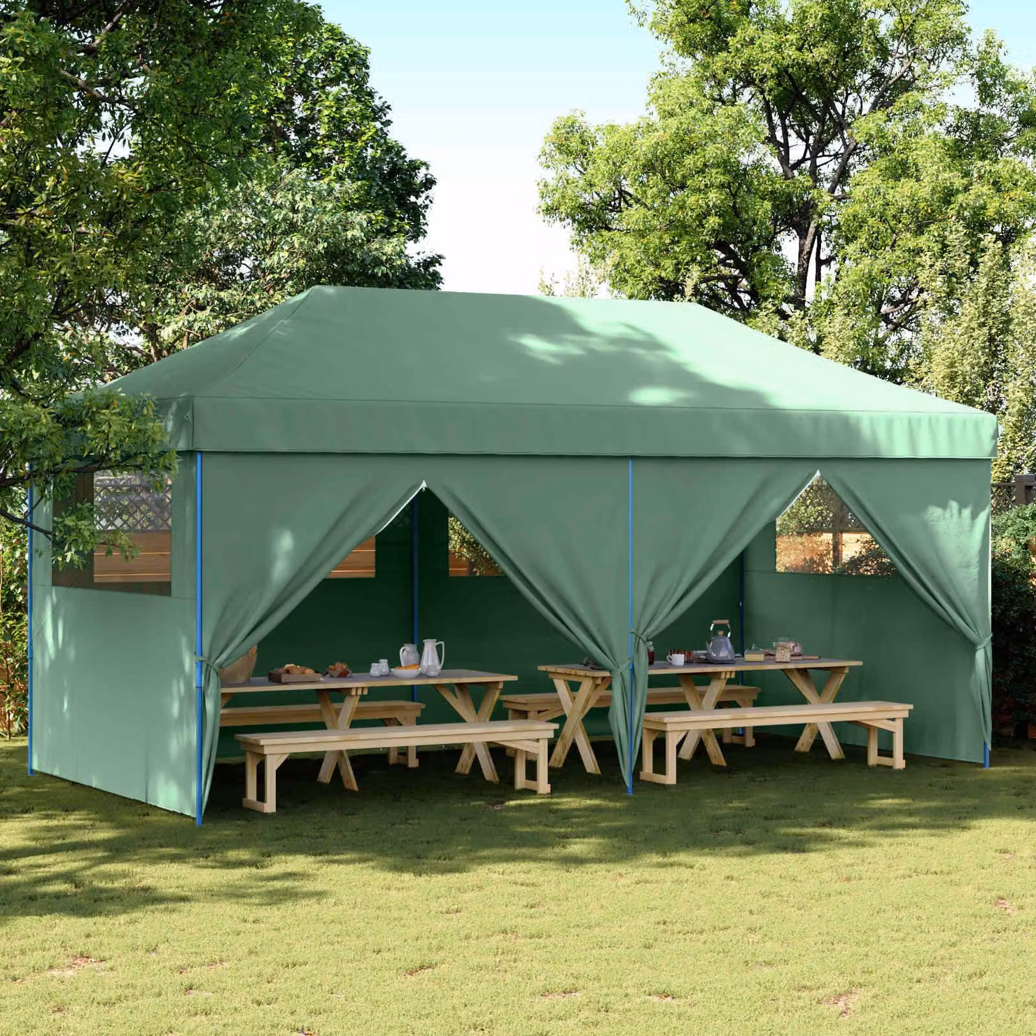 Maison Exclusive - Tenda per feste, dimensioni 292 x 580 x 315 cm, colore verde, tessuto Oxford