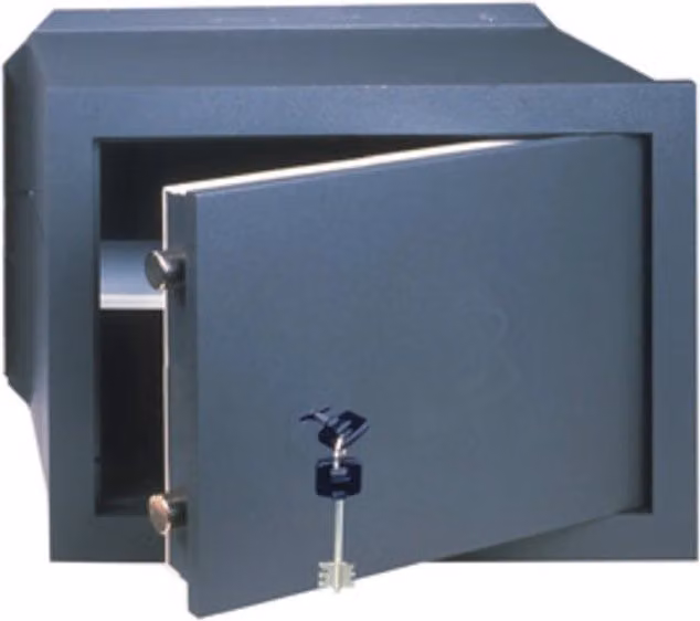 Cassaforte CISA 82010.50 in acciaio grigio con apertura a chiave, L/P/H: 49 x 20 x 36 cm