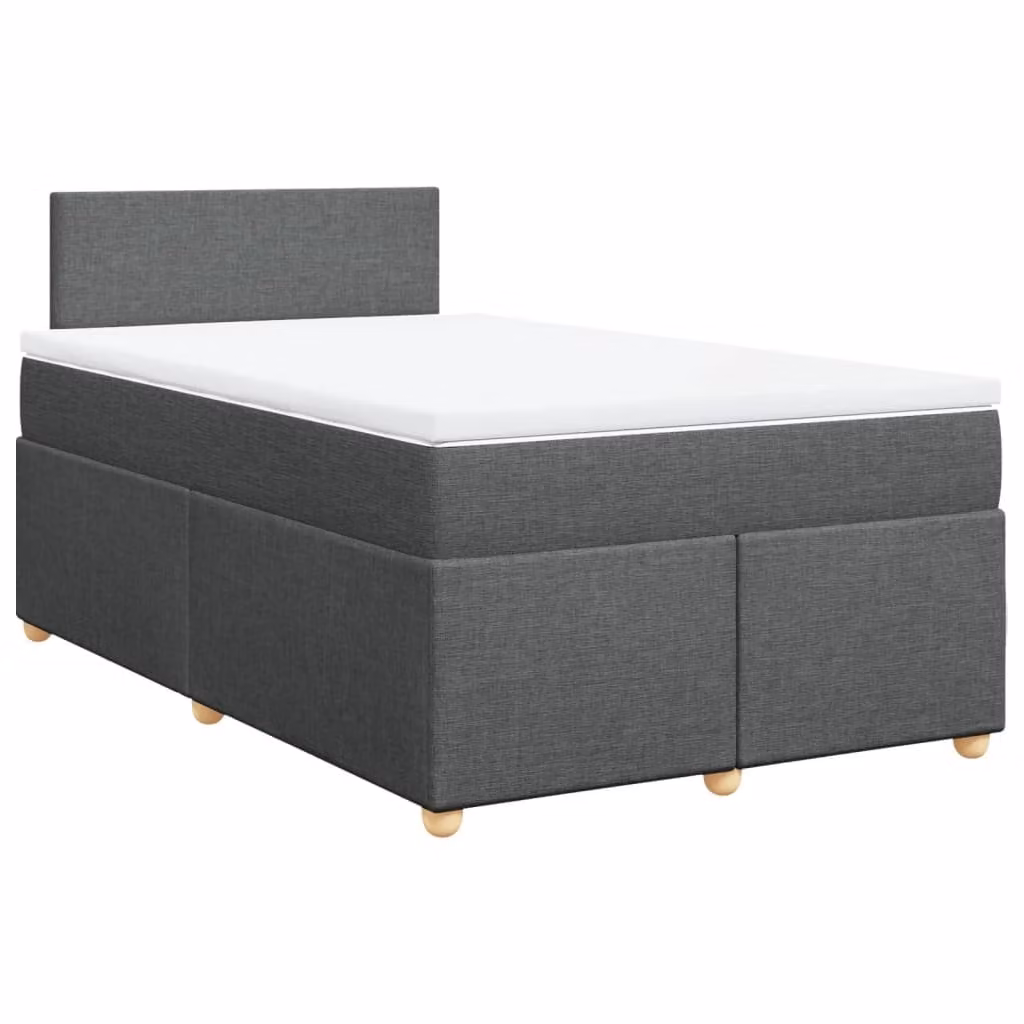 Giroletto a Molle con Materasso Grigio Scuro 120x190cm Tessuto