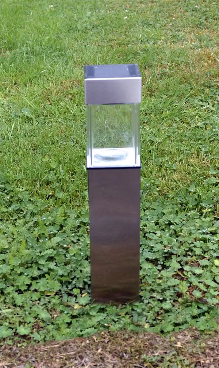 Alma Garden LED luce solare da giardino torce da giardino luce da giardino. Luci da sentiero con sensore crepuscolare per esterni, argento