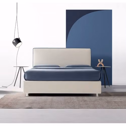 Letto matrimoniale imbottito con bordino Acquamarina Nefi Italia 