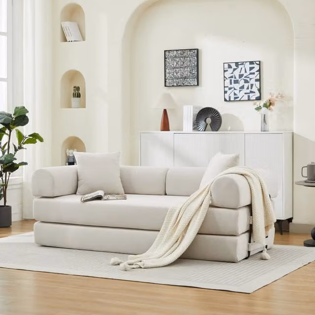 Divano letto ¨C Minimal ¨C 2 cuscini, molle in schiuma, per soggiorno ufficio appartamento