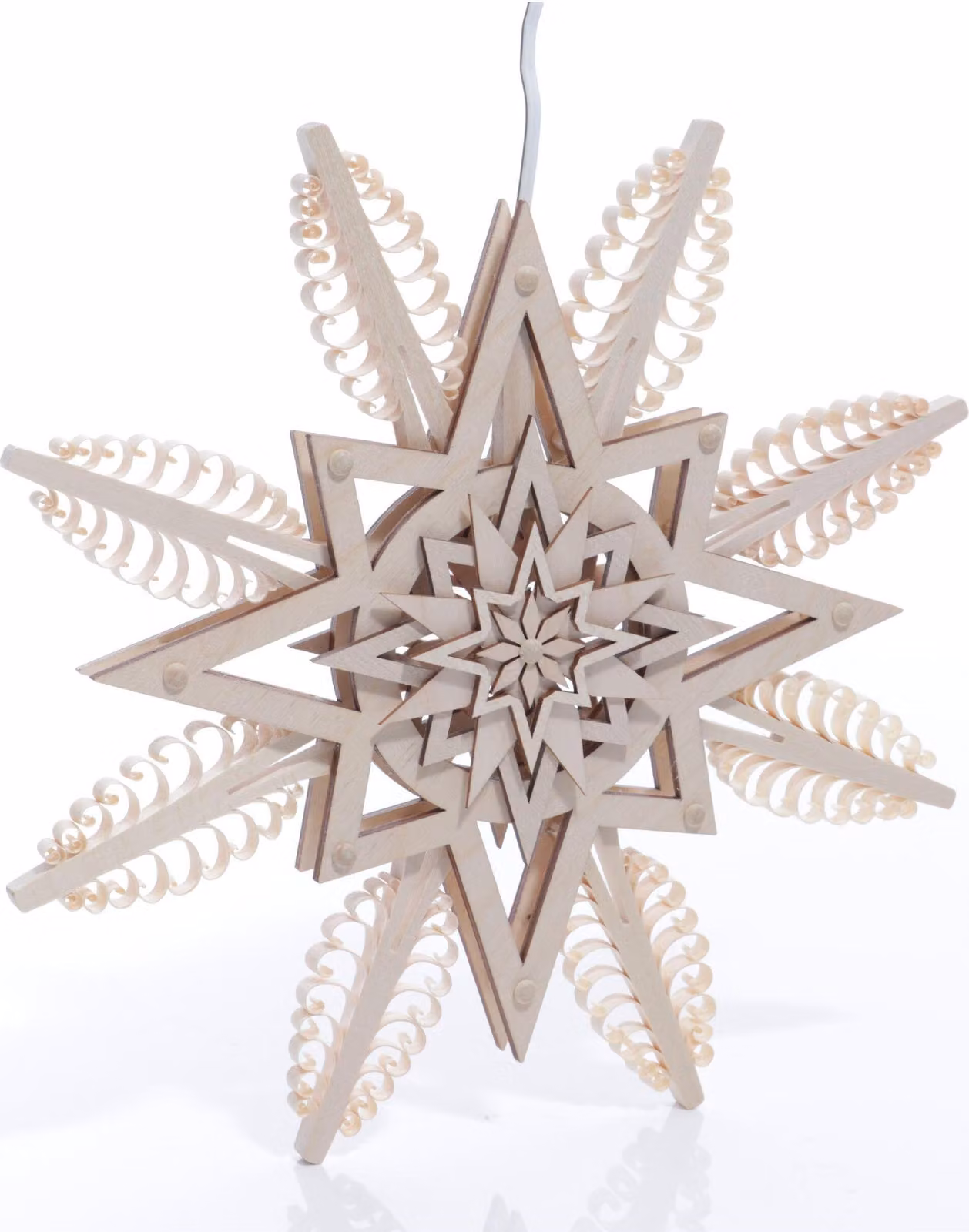 Decorazione per finestra a forma di stella spagnola con illuminazione a LED, colore naturale, diametro circa 27 cm, NUOVA