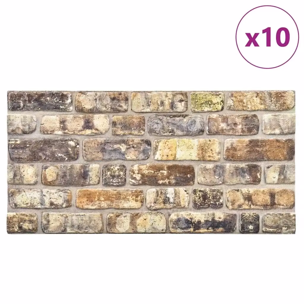 Set di 10 pannelli da parete autoadesivi vidaXL con design geometrico astratto e moderno, multicolore, in polistirene lavabile, L: 100 cm, P: 50 cm – 2