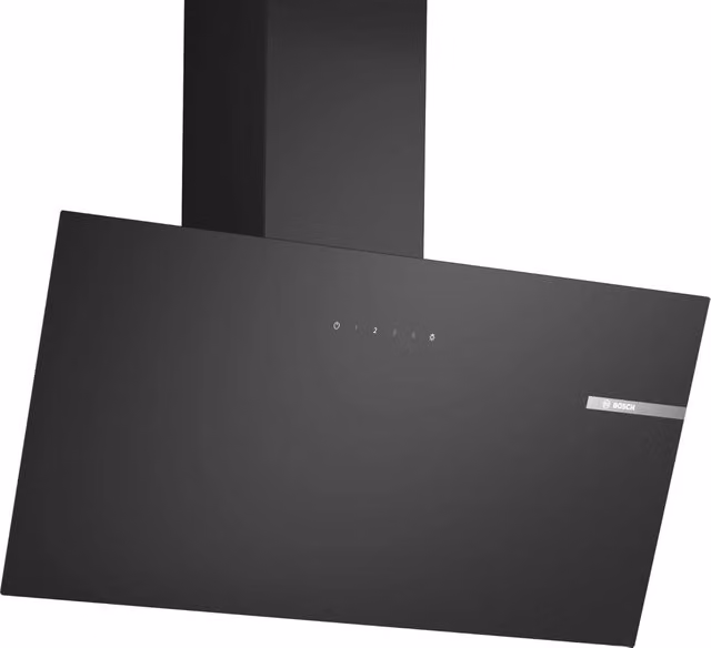 Cappa a parete Bosch Serie 2 DWK85DK60 in vetro nero con programma intensivo, Classe A, L/P/H: 79 x 32,5 x 32,5 cm