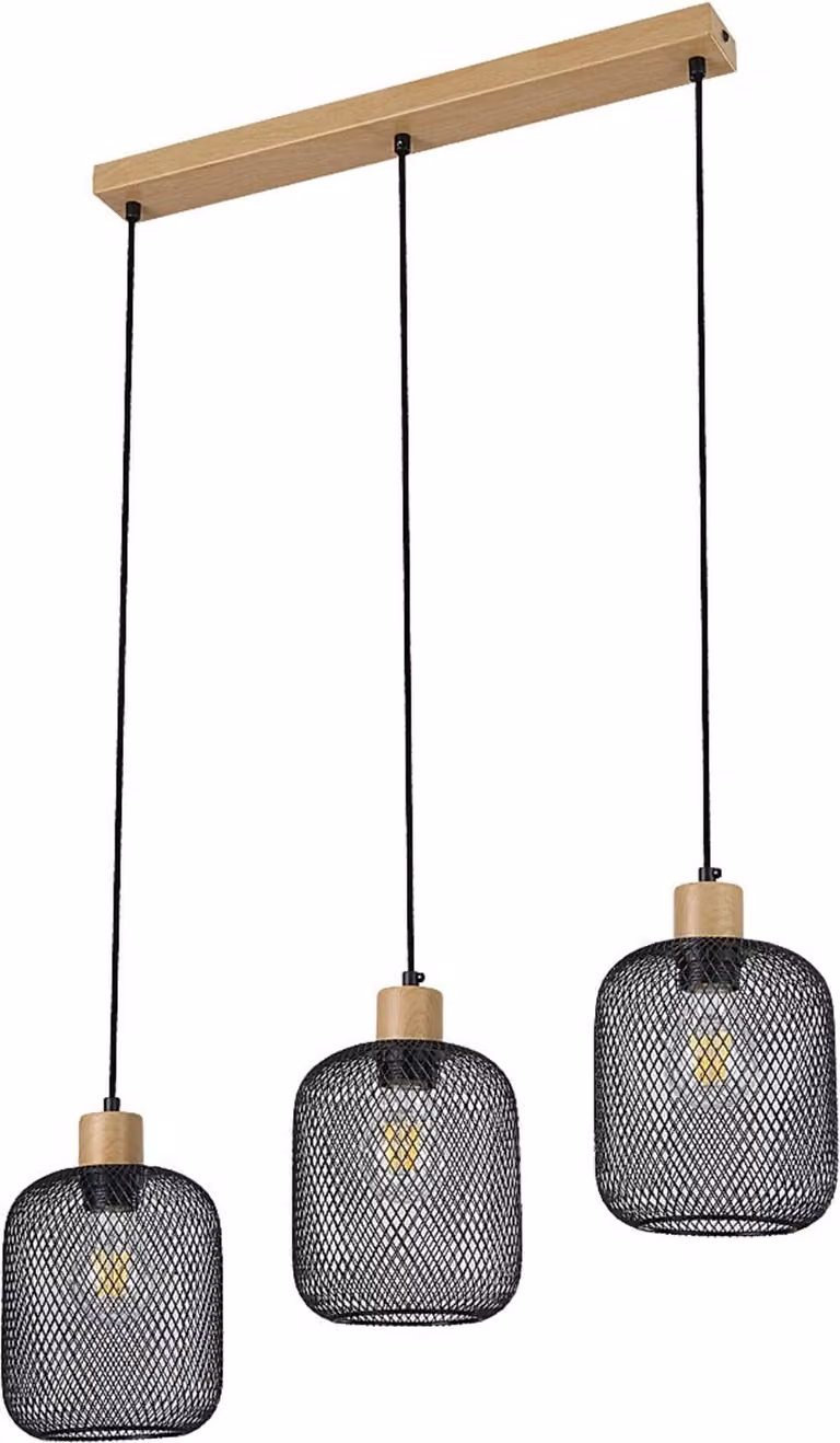 Rabalux 3132 Lampada a sospensione 3 spot Grendel, E27, marrone-nero, rotonda, industriale, ø150mm
