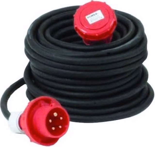 Prolunga Industriale Rosi PR20MTN8214 CEE 20 m 16A 4 poli 380V IP67 Cavo Neoprene H07RN-F 4x2,5 mm2 Rosso – 1