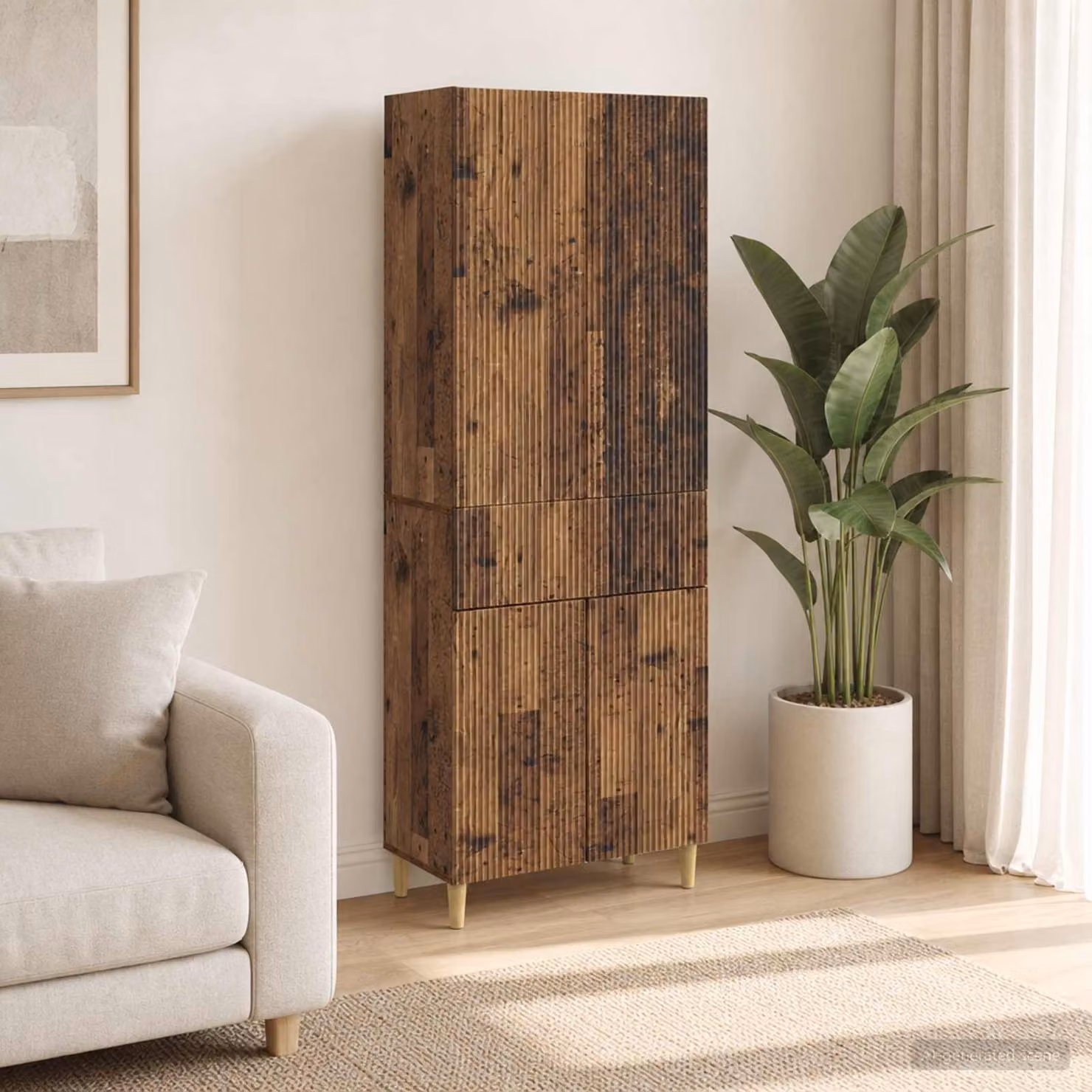 Set di 2 armadi moderni vidaXL in legno marrone con cassetti e ripiani interni