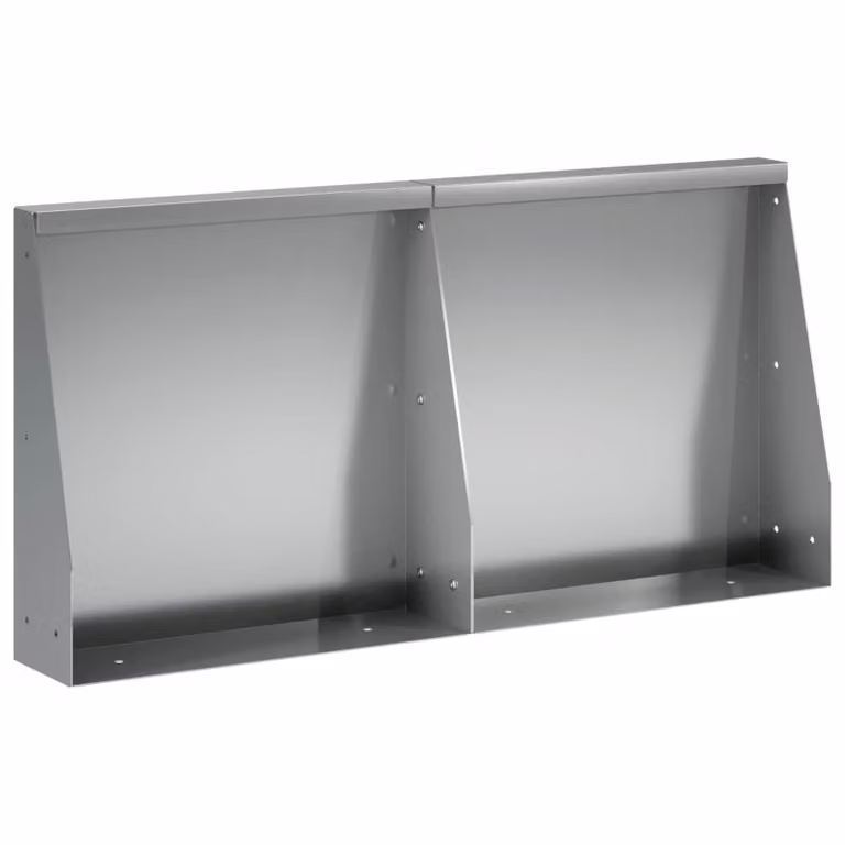 Set di 2 pezzi di aiuole rialzate vidaXL in acciaio zincato color argento, L: 40 cm, P: 12 cm, H: 30 cm