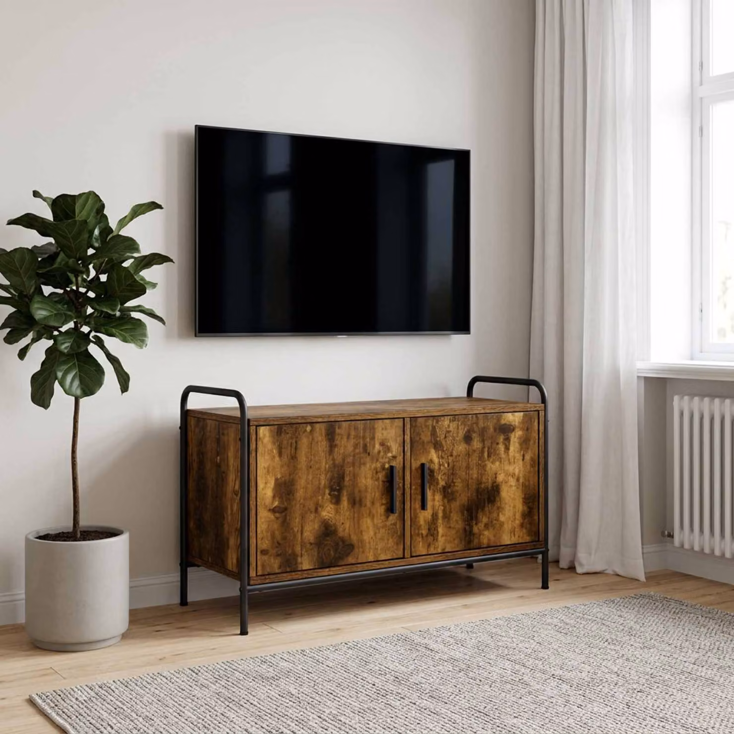 Mobile TV vidaXL in Rovere Fumo, L 79,5 x P 33 x H 50 cm