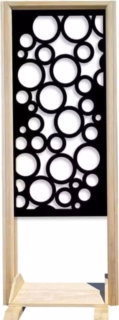 Signorbit CIRCLE Separè Paravento modulabile in Legno e PVC Nero L: 70 cm, H: 190 cm, P: 50 cm – 1