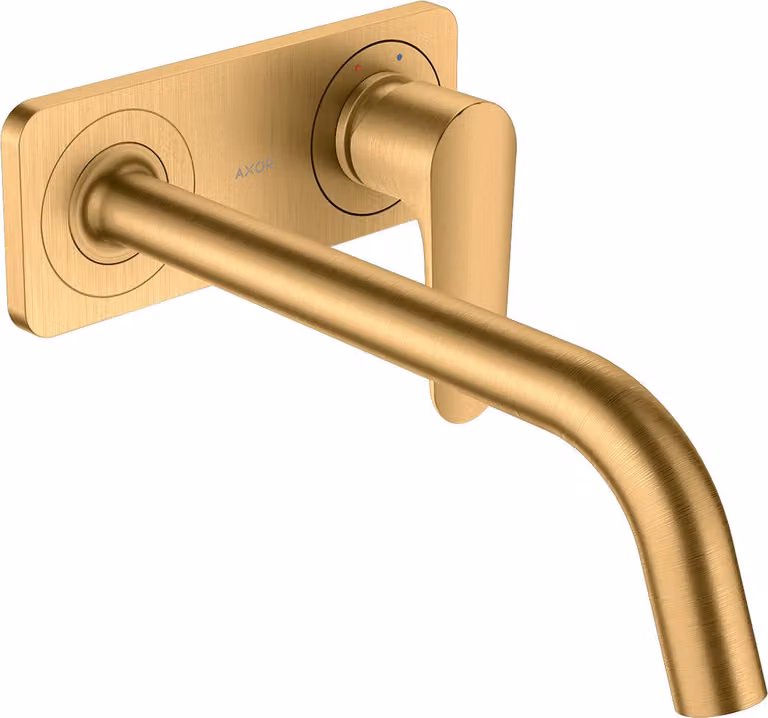 hansgrohe AXOR Citterio Mitigeur monocommande de lavabo encastré avec plaque et bec long Montage mural, 34115950, 34115950