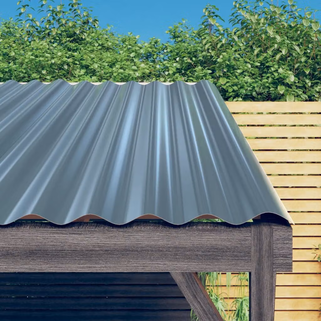The Living Store Pannelli per tetto 36 pz. Acciaio verniciato a polvere grigio 60x36 cm
