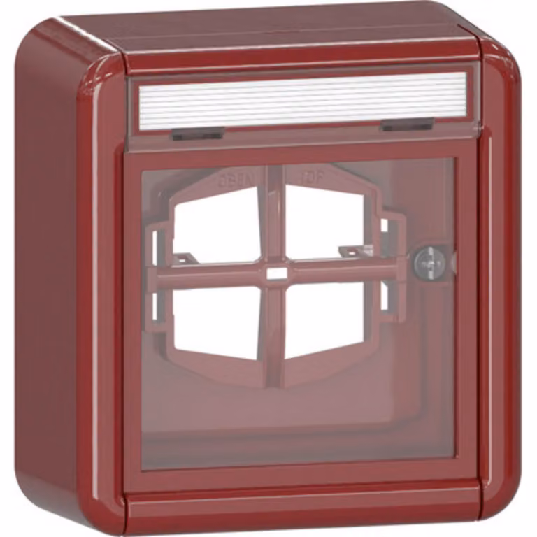 Gira copertura BSF + lastra di vetro WG per montaggio esterno rosso 320630