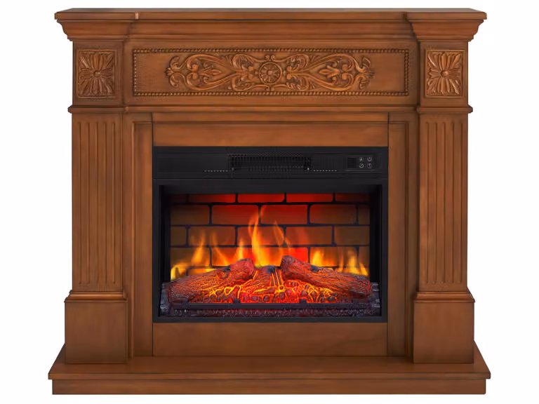 Caminetto elettrico ArtiFlame Toscana AF23BS in rovere - da appoggio, fiamma a LED, potenza termica 1,8 kW, fino a 30 m², con effetto sonoro