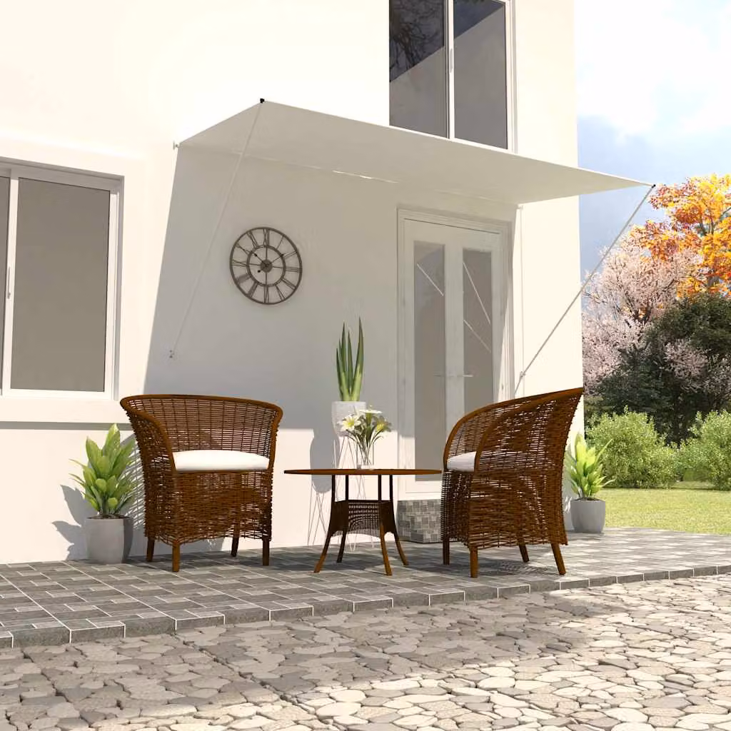 vidaXL Tenda da Sole Retrattile con Bracci Pieghevoli in Acciaio e Poliestere, L: 250 cm, P: 150 cm, Colore Beige