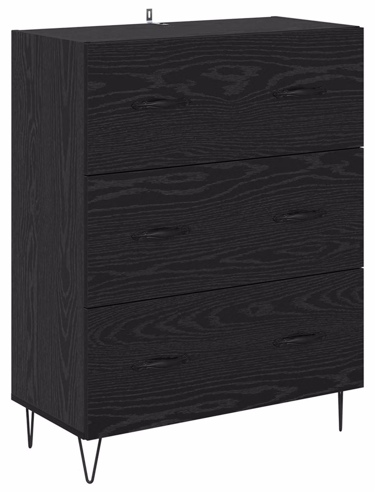 Credenza con cassetto Rovere Nero 69,5 x 34 x 90 cm