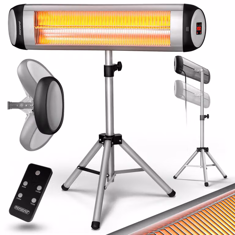 Riscaldatore a infrarossi da esterno - Potenza: 2500 W - Supporto a treppiede