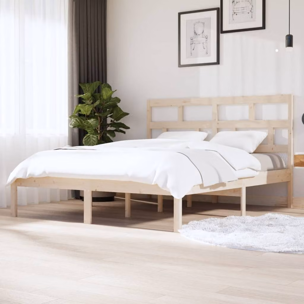 The Living Store Letto in legno massiccio di pino 160x200 cm