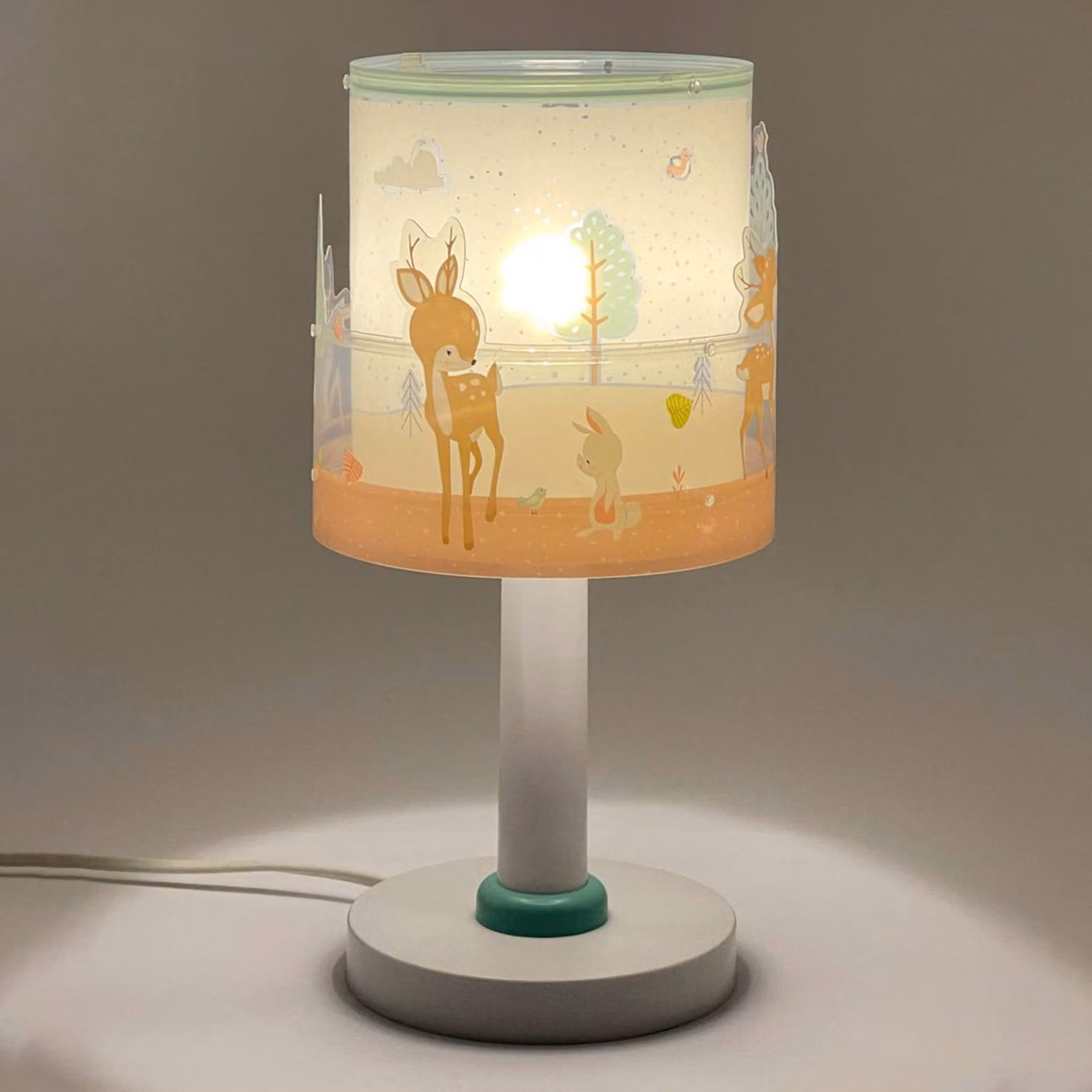 Dalber Lampada da tavolo Loving Deer, Bianco / Opale, Cameretta, Plastica, Lampada da tavolo