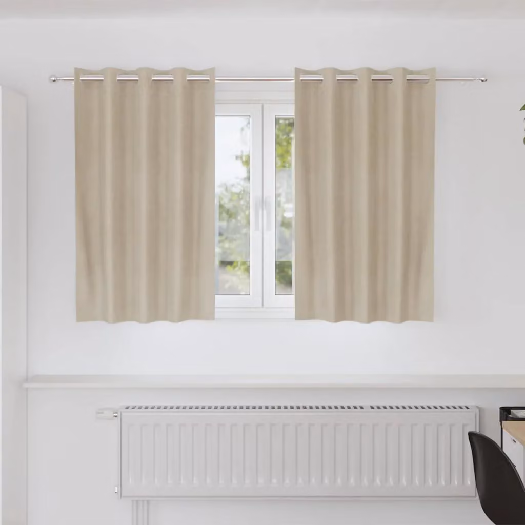 Set di 2 tende oscuranti vidaXL in velluto beige, L 140 cm x H 140 cm