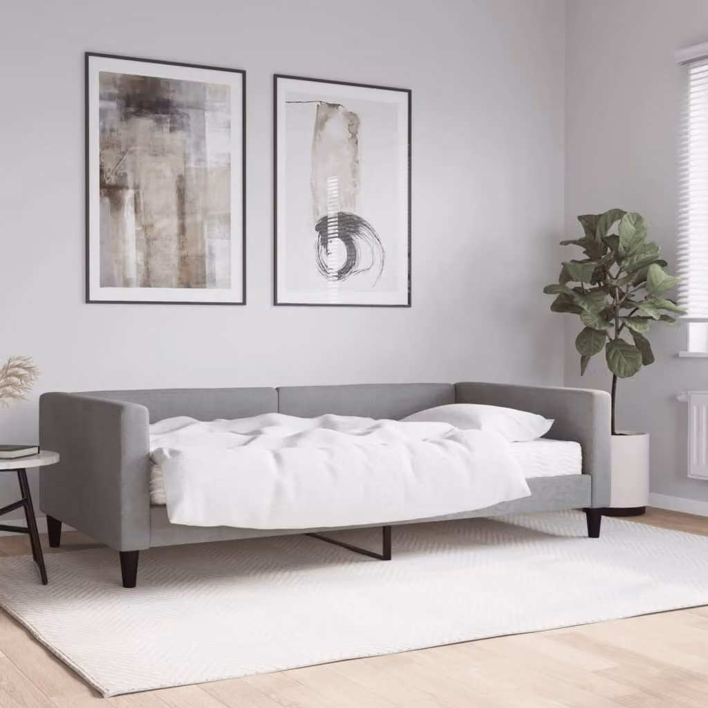 Maison Exclusive - Divano letto con materasso grigio chiaro 100x200 cm in tessuto