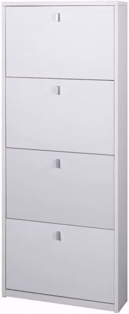 Scarpiera 4 Ante P18 Kit Sarmog Bianco Fiammato L: 63 cm, P: 18 cm, H: 154 cm