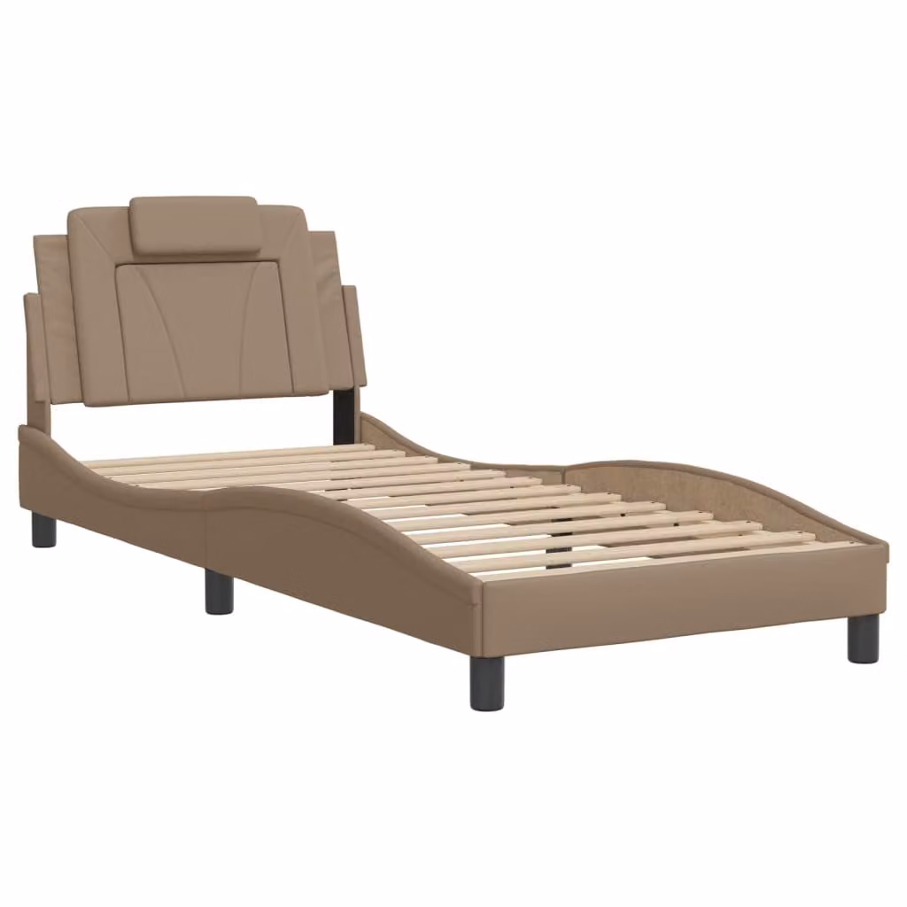 Giroletto Viana senza Materasso Cappuccino 90x190 cm in Pelle finta