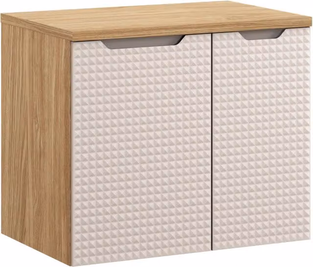 Set mobili bagno moderno Luxor Living colore beige con mobile laterale L/P: 70 x 46 cm
