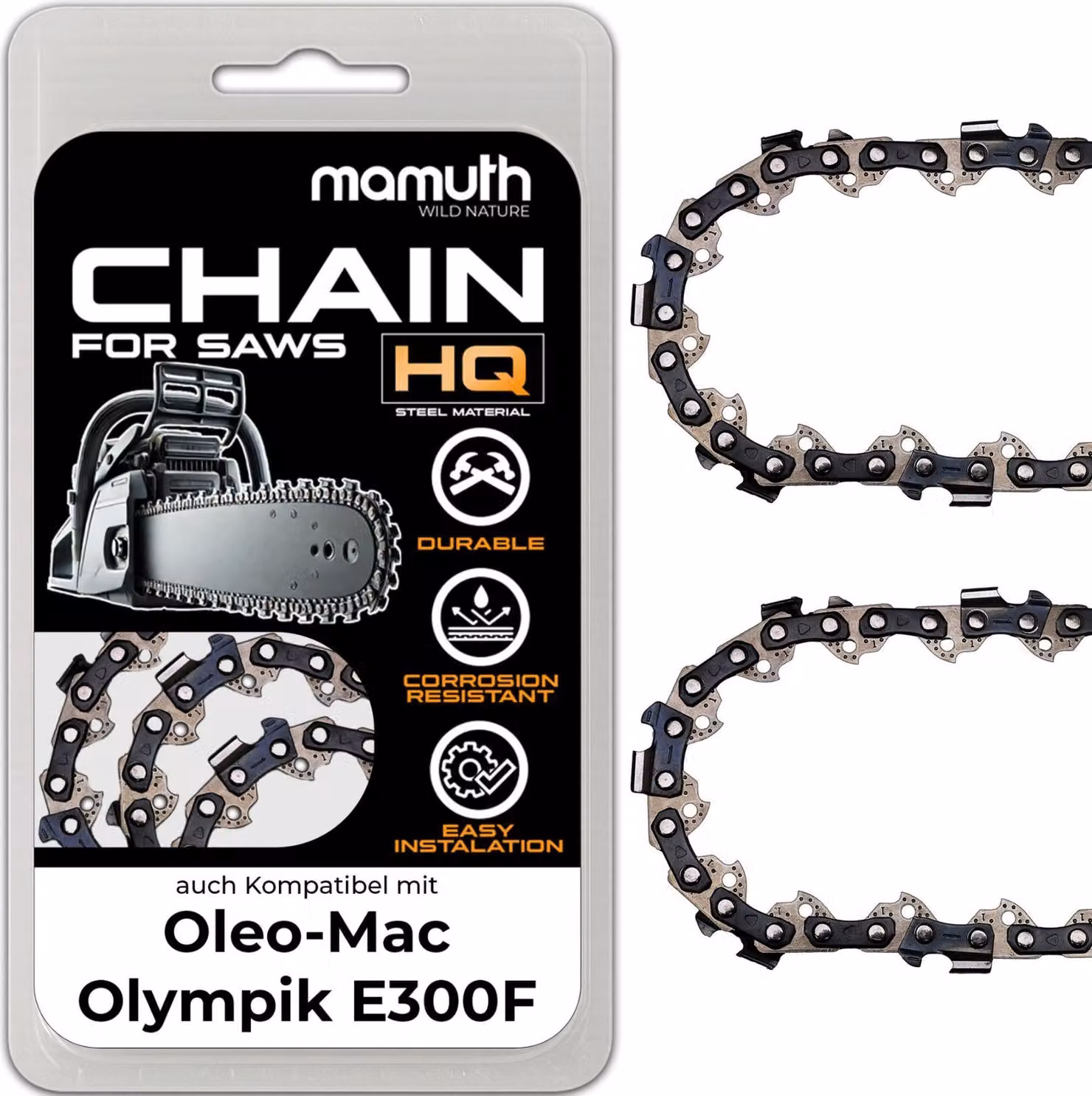 2 catene per motosega 40 cm 1,5 mm 0,325" 66 TG per Oleo-Mac Olympik E300F