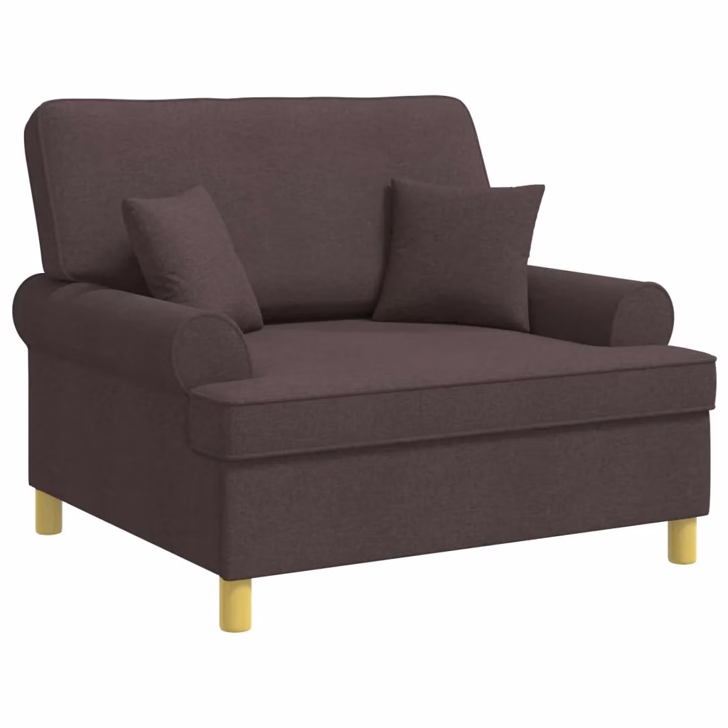 Poltrona relax XXL vidaXL marrone con cuscini in tessuto e schiuma – 2