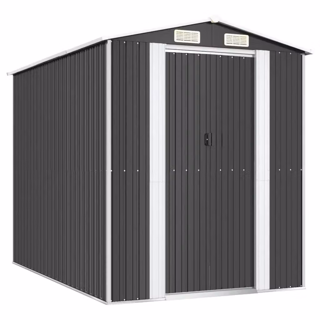 Capanno da giardino Videx in acciaio zincato antracite con porta scorrevole L: 274 cm, P: 192 cm, H: 223 cm – 2