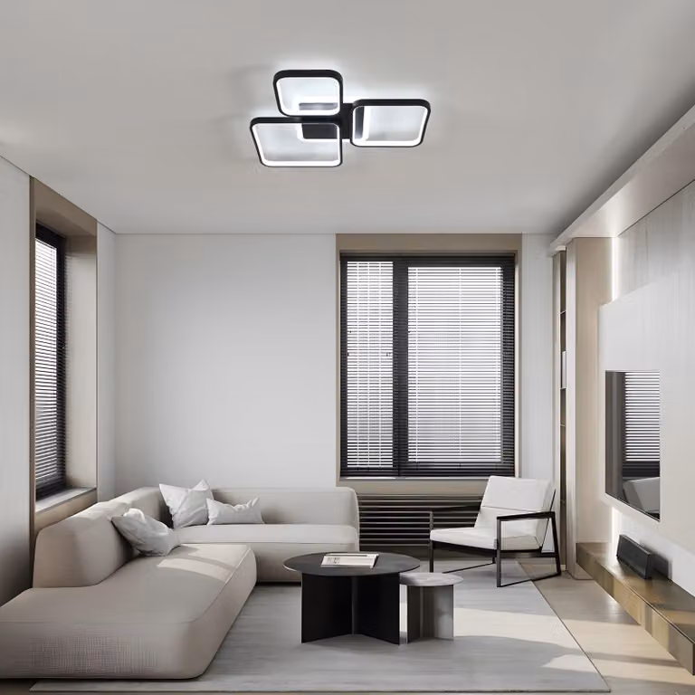 Pannello luminoso a LED quadrato, 57 cm, 45 W, dimmerabile, temperatura di colore regolabile da 3000 a 6500 K, colore nero