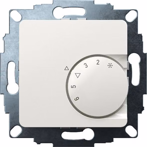 Regolatore ambiente da incasso Eberle UTE 2100, RAL 9010 lucido, 50x50 mm, temperatura 5-30 °C, CA 230 V