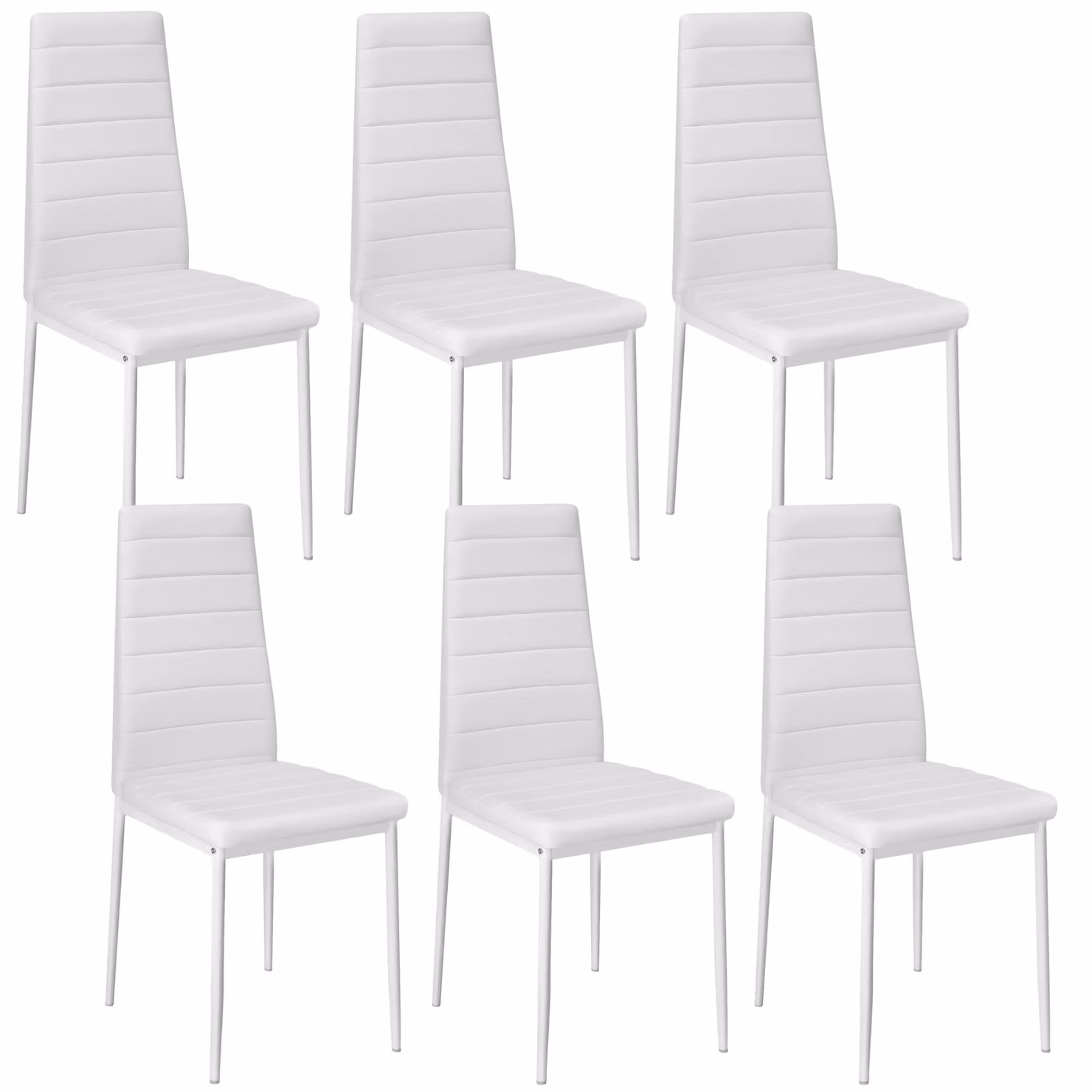 Sedie da sala da pranzo moderne TecTake in pelle sintetica bianche