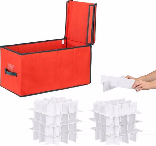 Scatola porta palline di Natale in legno