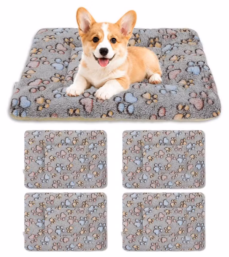 Set di 4 tappetini antiscivolo per cuccia per cani, dimensioni 69x48 cm, colore grigio