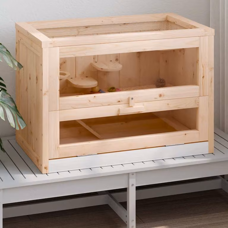 vidaXL Gabbia per Criceti 60x35,5x42 cm in Legno Massello di Abete