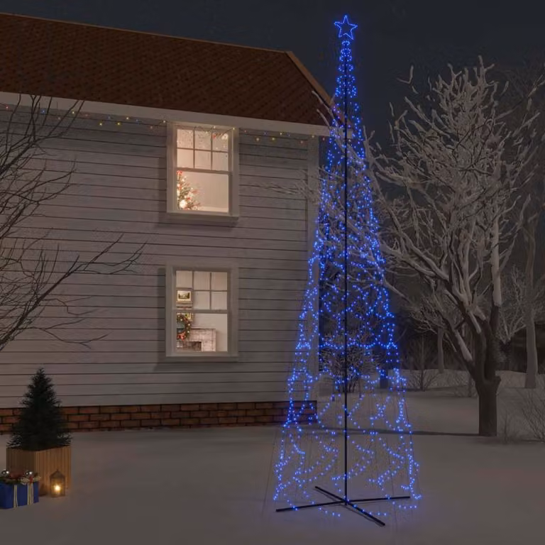Albero di Natale a Cono blu vidaXL con 3000 LED, Altezza: 230 cm, Diametro: 80 cm