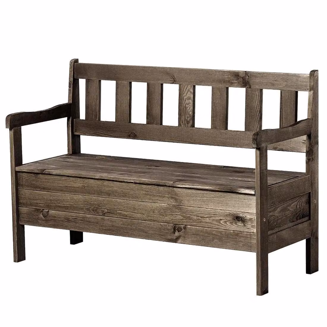 Panchina da parco con vano portaoggetti Panchina in legno Panchina da giardino Panchina 120 cm Marrone Nuova Moderna