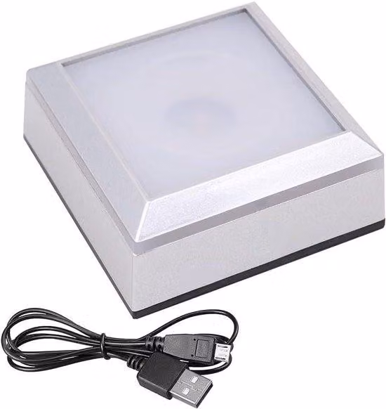 Espositore luminoso a LED con interruttore touch, verde, display quadrato a LED cristallini