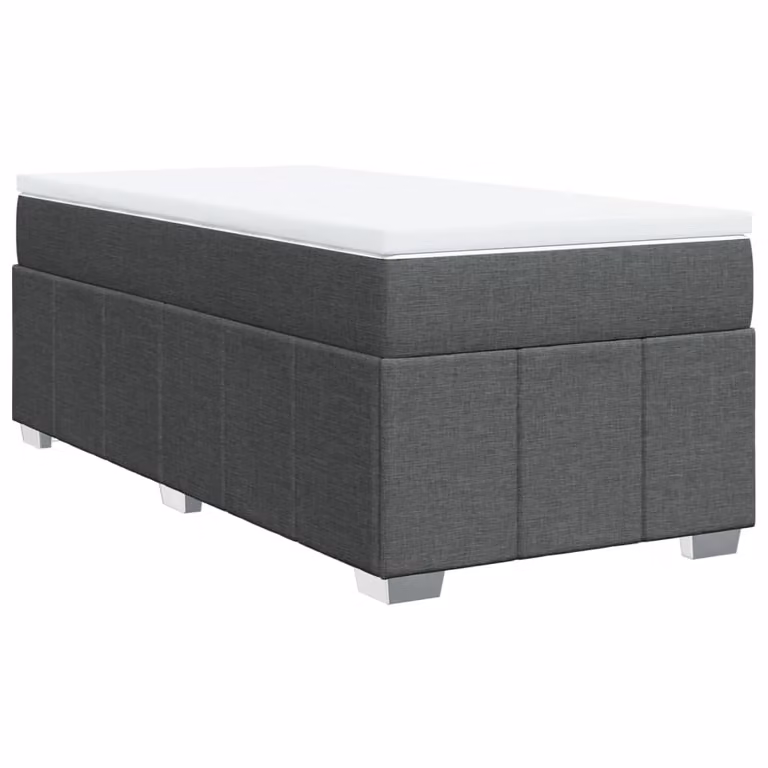 Giroletto a Molle con Materasso Grigio Scuro 80x200 cm Tessuto