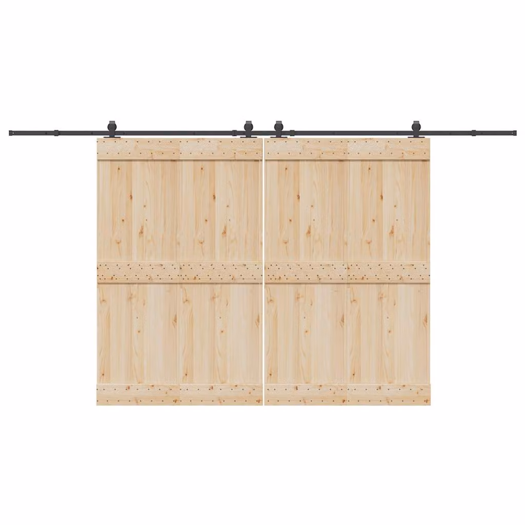 vidaXL Kit di Binari per Porte Scorrevoli in Acciaio Nero Opaco