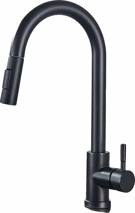 Rubinetto da cucina, funzione spray estraibile, design monocomando, nero A