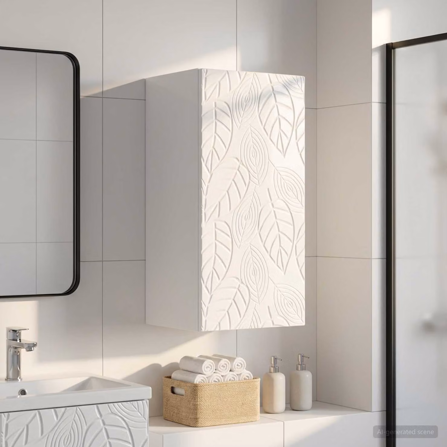 Armadio da bagno a muro vidaXL DELFT Bianco Lucido L: 30 cm, P: 31 cm, H: 59 cm