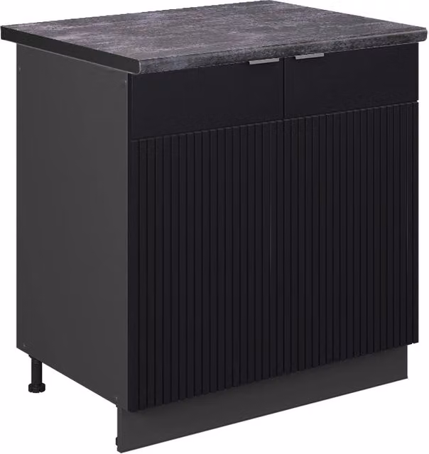 Mobile lavello cucina Fame-Line Nero rigato/Antracite 80 cm, PL Antracite Vicco